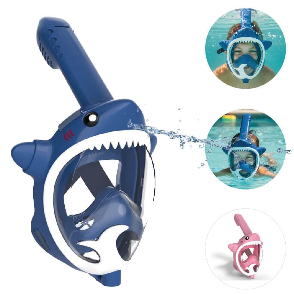 Máscara De Mergulho Infantil Full Face Tubarão Snorkel
