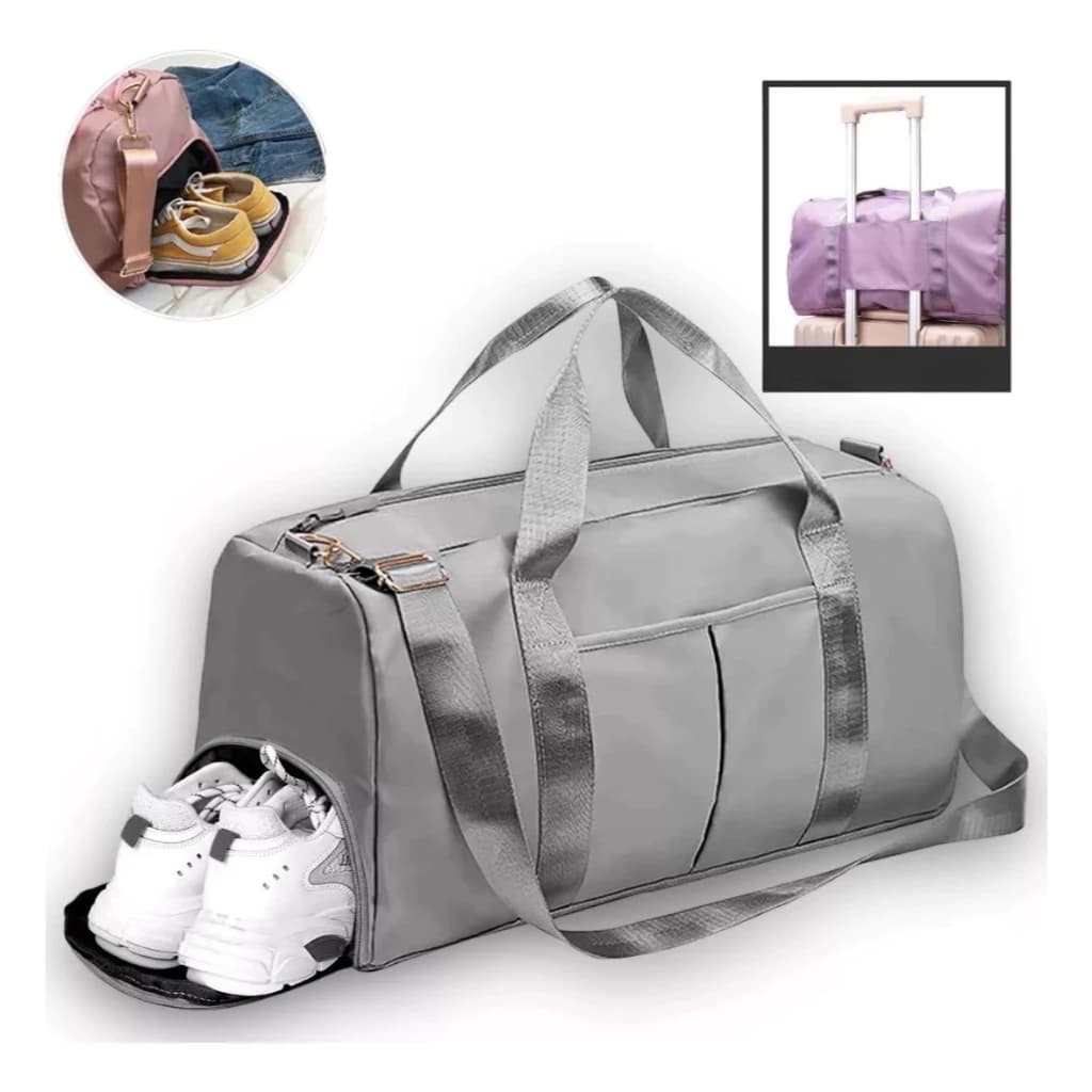 Bolsa Duffle Esportiva/Viagem com Compartimento para Calçados e Alça para Acoplar na Mala