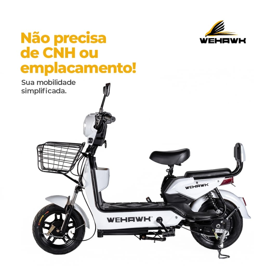 Bicicleta Elétrica Scooter 800w WeHawk Basket WX-03 32Km/h Autonomia 40Km