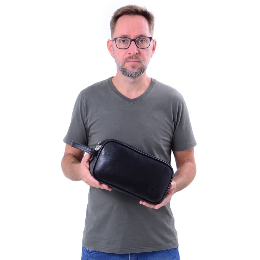Necessaire Masculina em Couro Legítimo Necessaire Grande