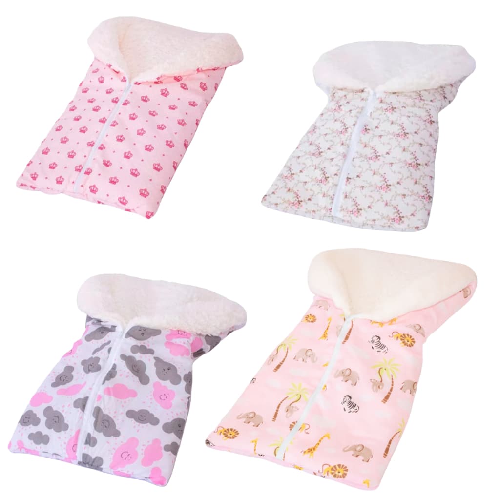 Saco De Dormir Sherpa Casulo Para Bebê Menina Estampado
