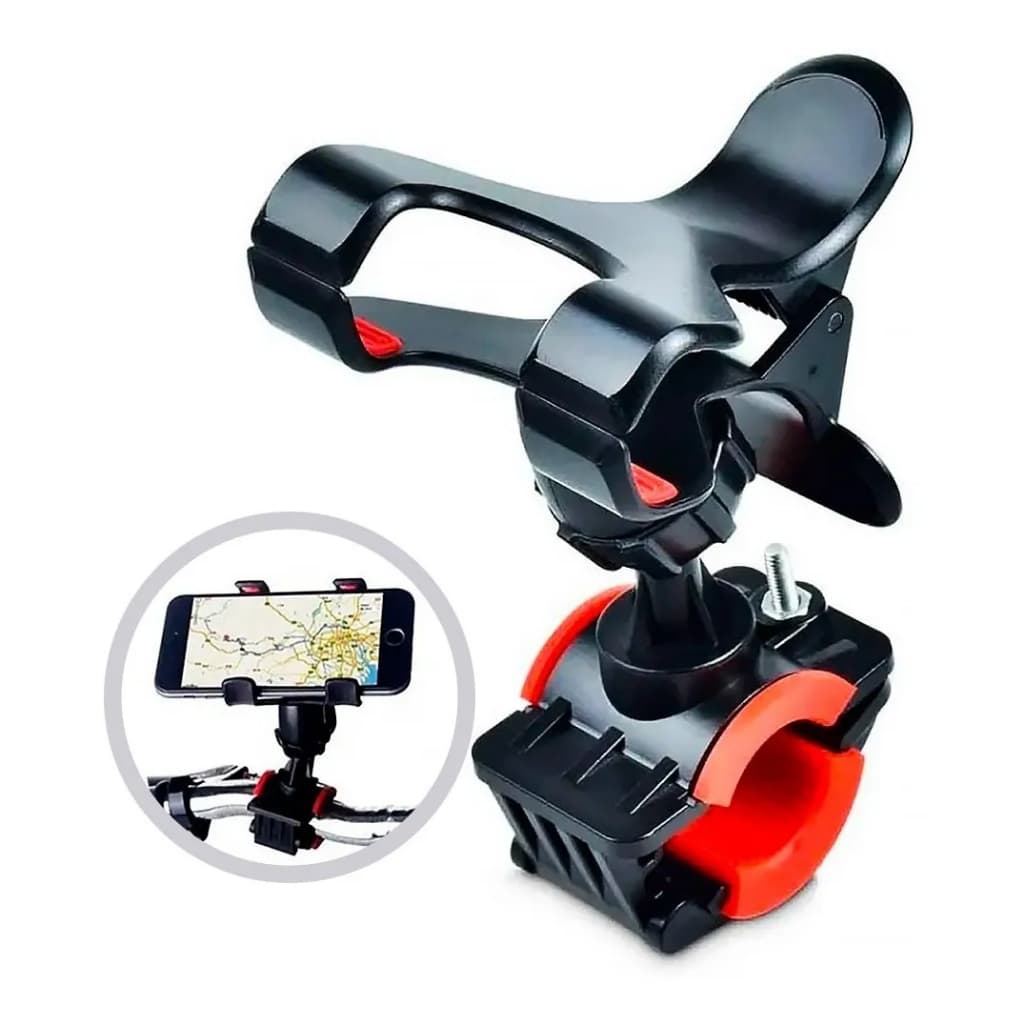 Suporte para celular para pedestal moto microfone e bike resistente e seguro gira 360º estável