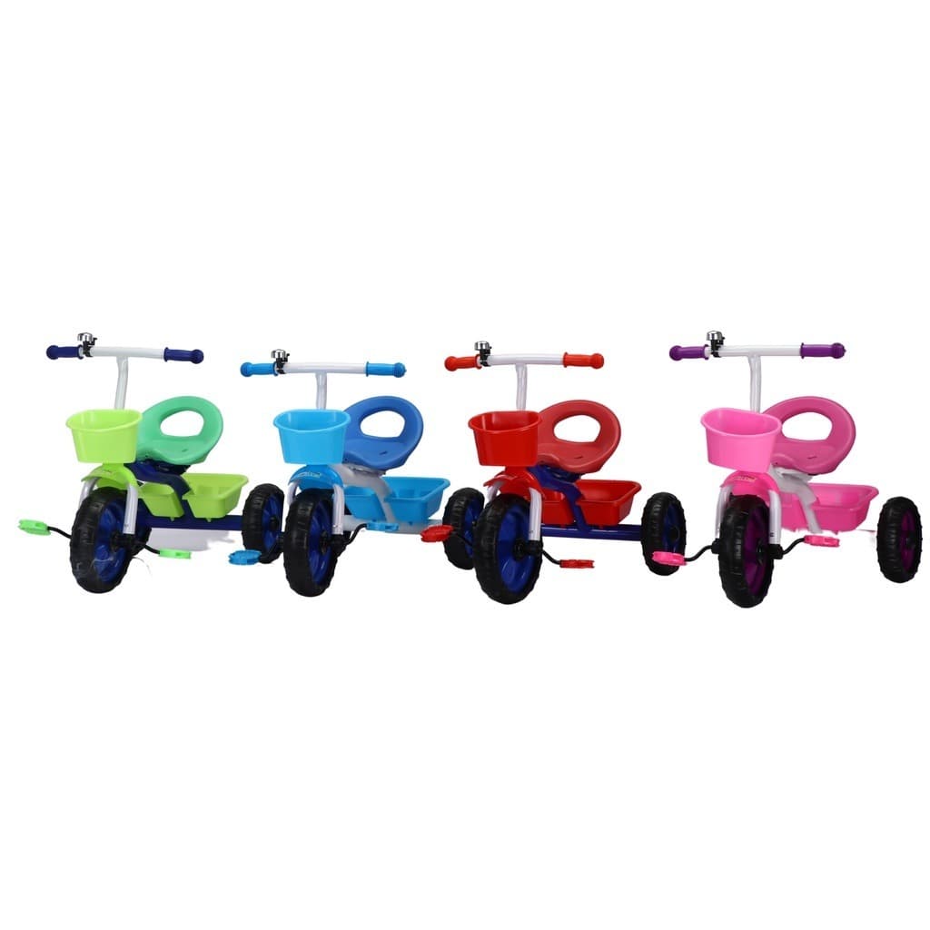 Carrinho de Passeio Triciclo Motoca Infantil  Rosa Com Buzina  Sem Luz - Baby Style