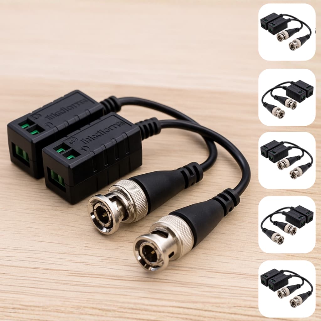 Par Balun Passivo de Vídeo VB 301 P Conector BNC RJ45 Ideal para Câmeras CFTV DVR AHD e TVI