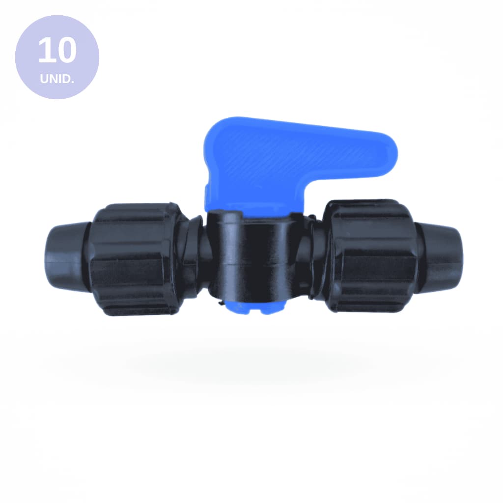 10 unid. Registro União 16mm com Porca Emenda para Mangueira de Gotejamento - Implebras