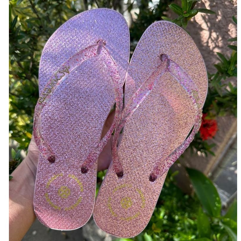 Chinelo Feminino Glitter Colorido Para Festa Conforto e Estilo Promoçao