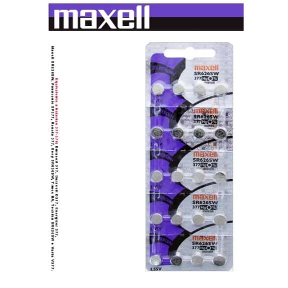 Bateria 377 / G4 / SR626 Maxell Original 1,55v Para Relógios / Eletrônicos UNIDADES