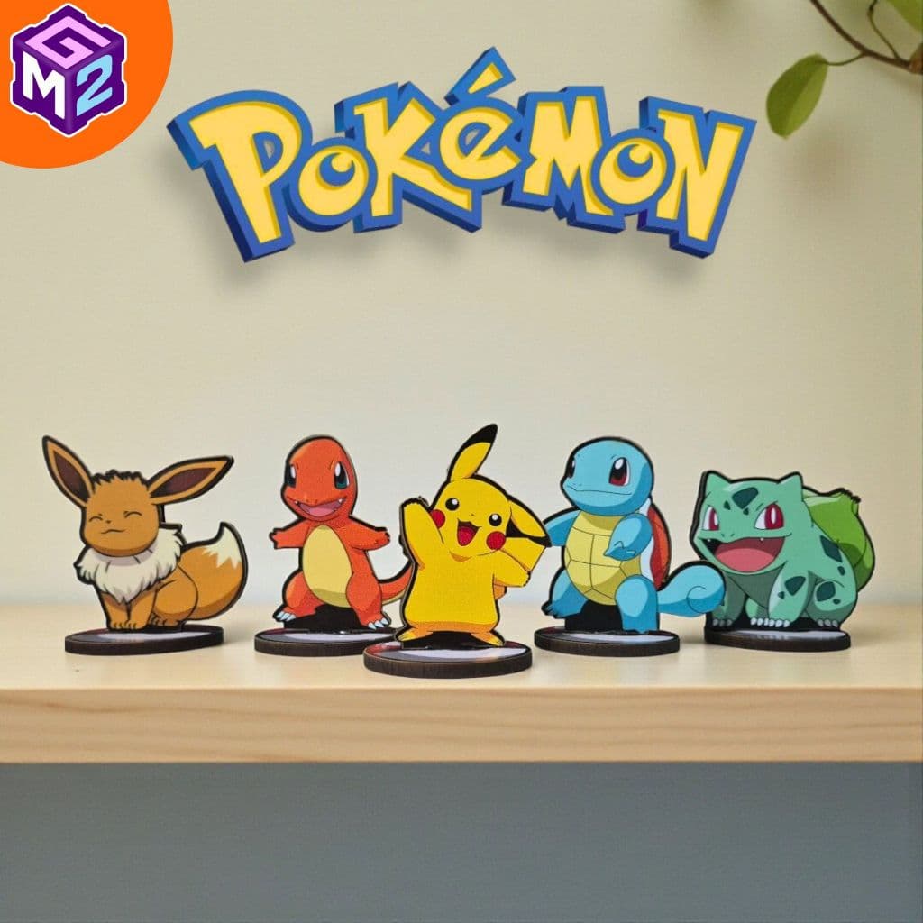 5 totens display personagem de mesa Pokémon