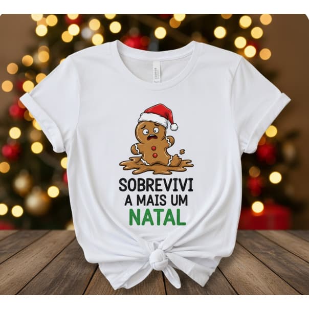 Camiseta Divertida (PAPAI NOEL, DUENDE, BISCOITO) De Natal (envio Rápido)