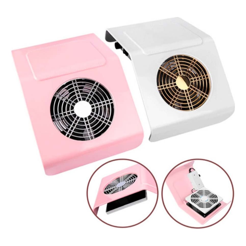 Sugador Coletor Aspirador de Pó Unhas em Gel 40W com Controle de Velocidade Filtros Reutilizáveis Compacto
