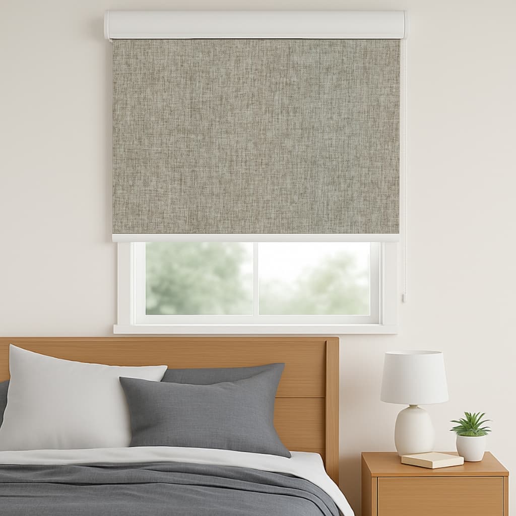Persiana Cortina Rolo Blecaute Tecido Ramado com Bandô 1,40m X 1,40m Blackout Fácil Instalação