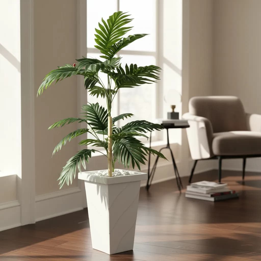 Planta Artificial Decoração Arvore Grande Palmeira + Vaso Decorativo Para Sala Enfeite Natural Luxo