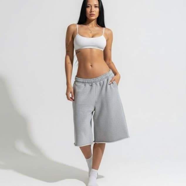 Bermuda Baggy Jort Y2k | Moletom Largo Retro Streetwear Oversized