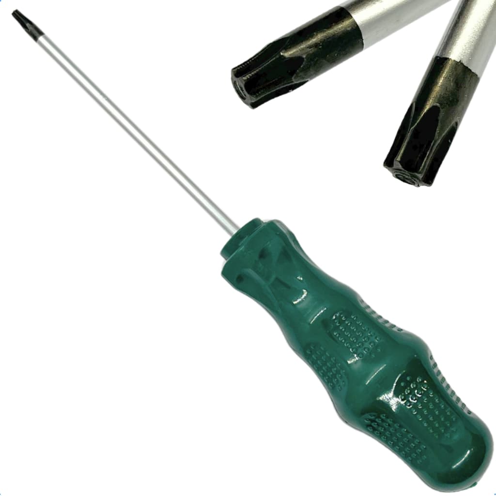 Chave torx T8 com furo guia profissional com imã chave T8 imantada cromo vanadio c/ furo verde outix