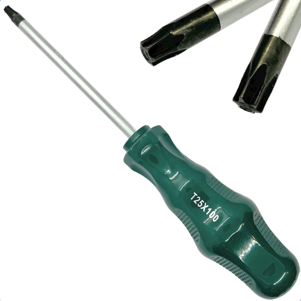 Chave torx T25 com furo guia profissional com imã chave T25 imantada cromo vanadio com furo outix