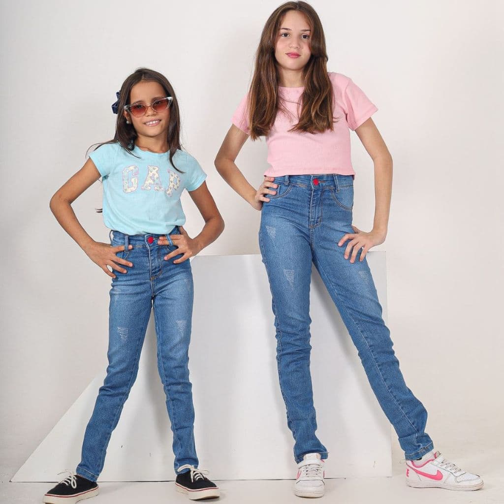 CALÇA SKINNY Jeans roupa infantil Meninas juvenil Até 12 Anos Lycra Elastano Slim Escola