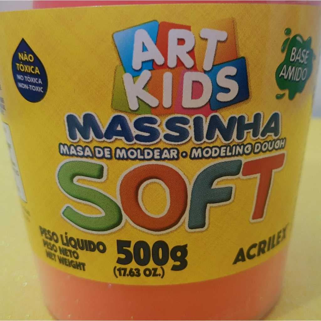 Massa Modelar Soft Art Kids 500gr Acrilex Base Amido +3 Anos Vermelho