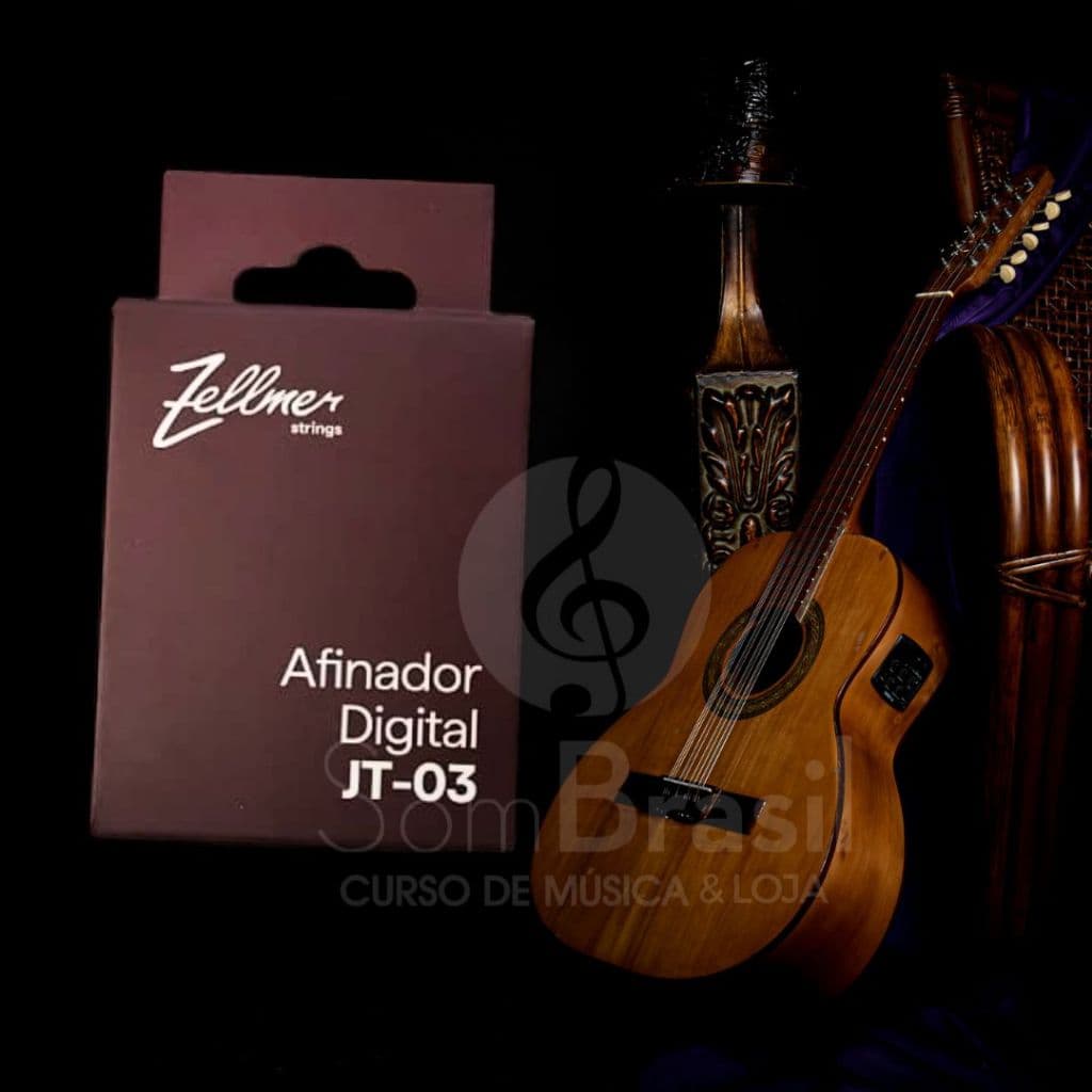 Afinador Digital Cromático ZELLMER Clip Violão Viola Guitarra Cavaco Ukulele