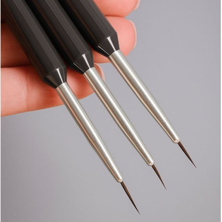 Kit 3 Pincéis Finos Nail Art | Pincel de Detalhes para Unhas, Traços Precisos e Desenhos Delicados