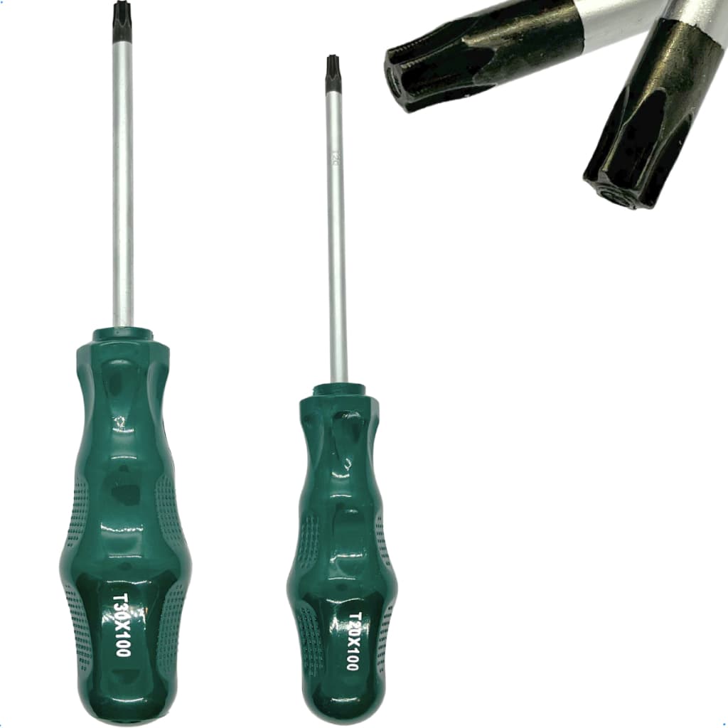 Jogo de chaves torx kit 2 peças com furo guia central chave torx imantada profissional T20-T30 outix