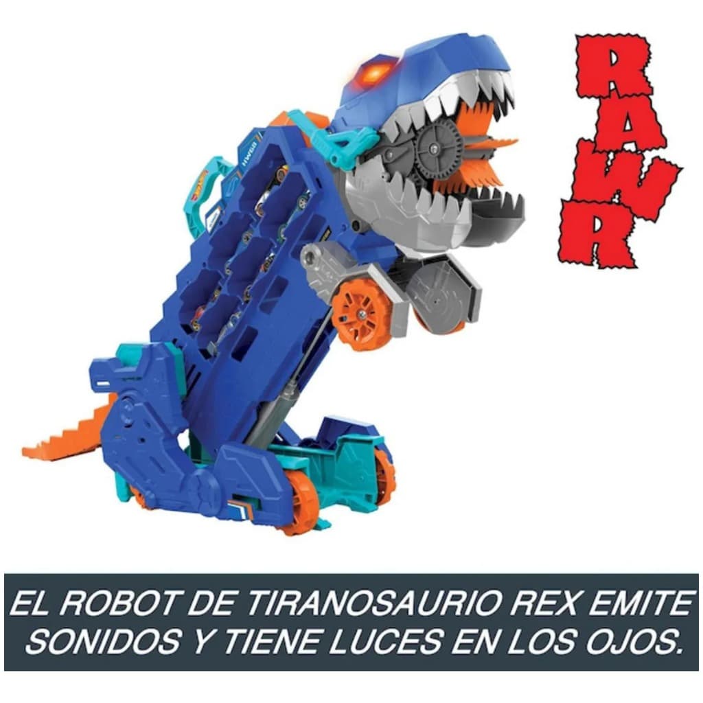 Trilha De Brinquedo Hot Wheels City T-rex Super Trailer Multicolorida - Multicolor