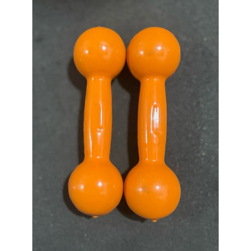 Par de halteres emborrachado 1kg laranja (2kg total)