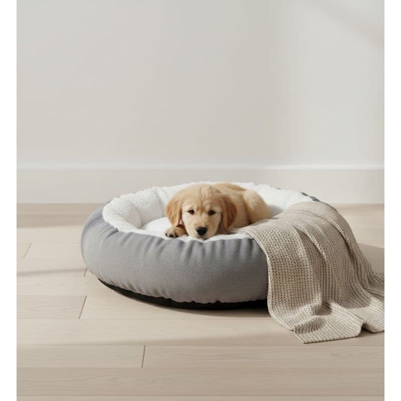 Cama Sherpa Redonda Confortável de Pelúcia perfeita para seu Pet no Inverno