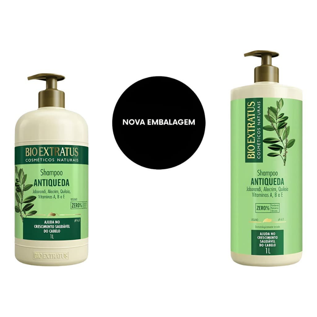 Shampoo Antiqueda de Cabelo Original Jaborandi 1L Bio Extratus com Vitamina A, B e E