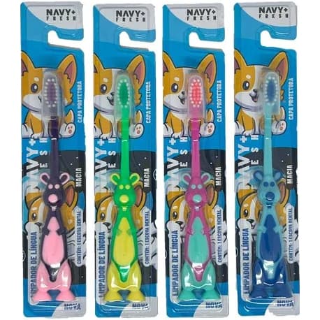 Kit 4 Escova Dental Macia Infantil Ratinho