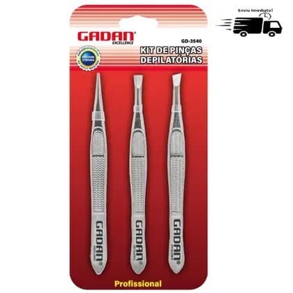 Kit 3 Pinças Profissional Para Sobrancelhas