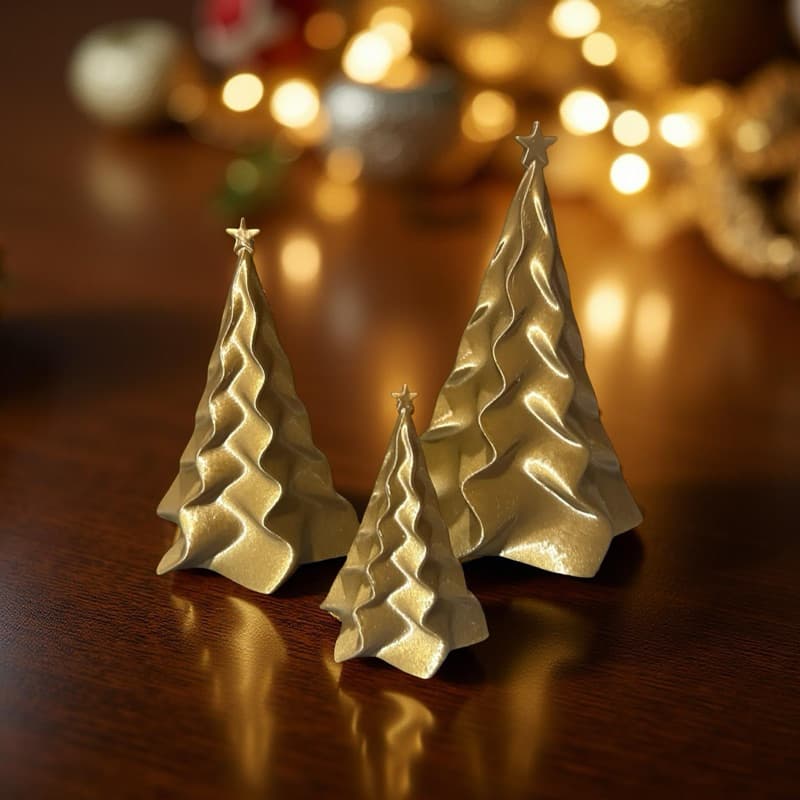 Kit 3 árvores de natal Decoração De Natal Minimalista (11cm - 9cm - 6cm de altura)