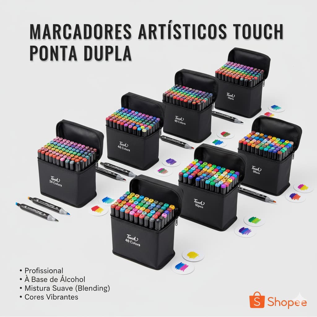 24/36/48/60/80/100/120/168 Peças De Canetas Hidrográficas Ponta Dupla Especializadas Para Pintura