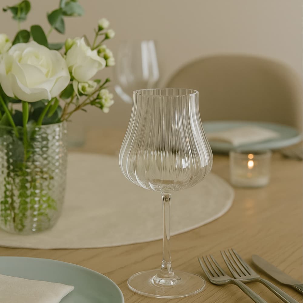 Taças de Vinho Amber Classic Vidro Haste Âmbar Luxo de Cristal Bohemia –Jogo de Taças Elegantes