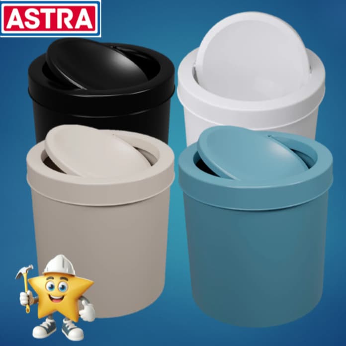 LIXEIRA CESTO MULTIUSO TAMPA BASCULANTE 6 LITROS  ASTRA - CORES- BRANCA/PRETA/ARGILA /CINZA MEDITERRANÊO