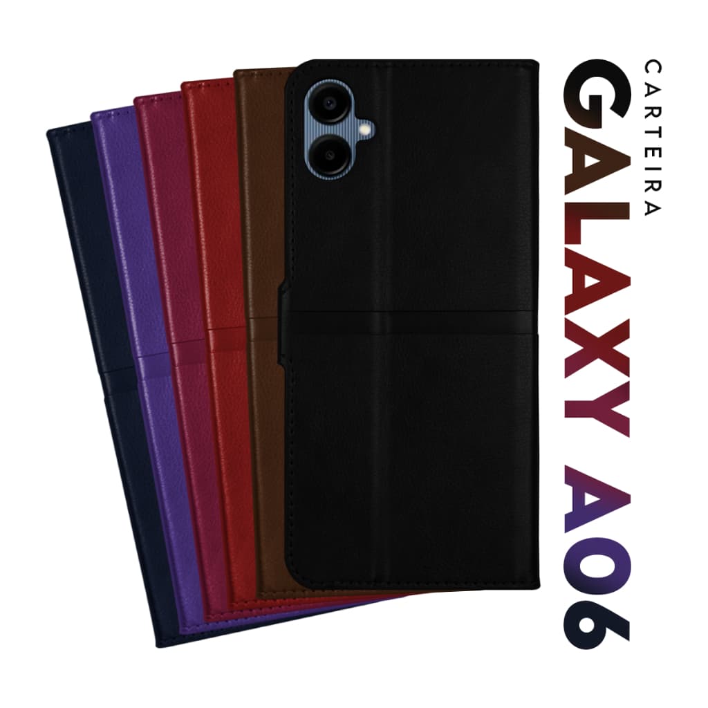 Capa Case Capinha Carteira Flip Cover Couro Sintético Para Samsung Galaxy A06 A065 tela 6.7 pol Cell in Power25