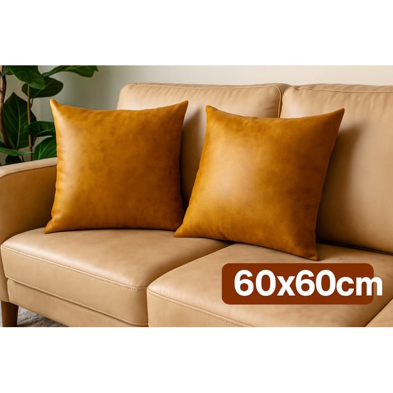 2 Capas de Almofada Dallas Veludo Estampa de Couro 60x60 para Decoração de Sofá, Sala, Quarto
