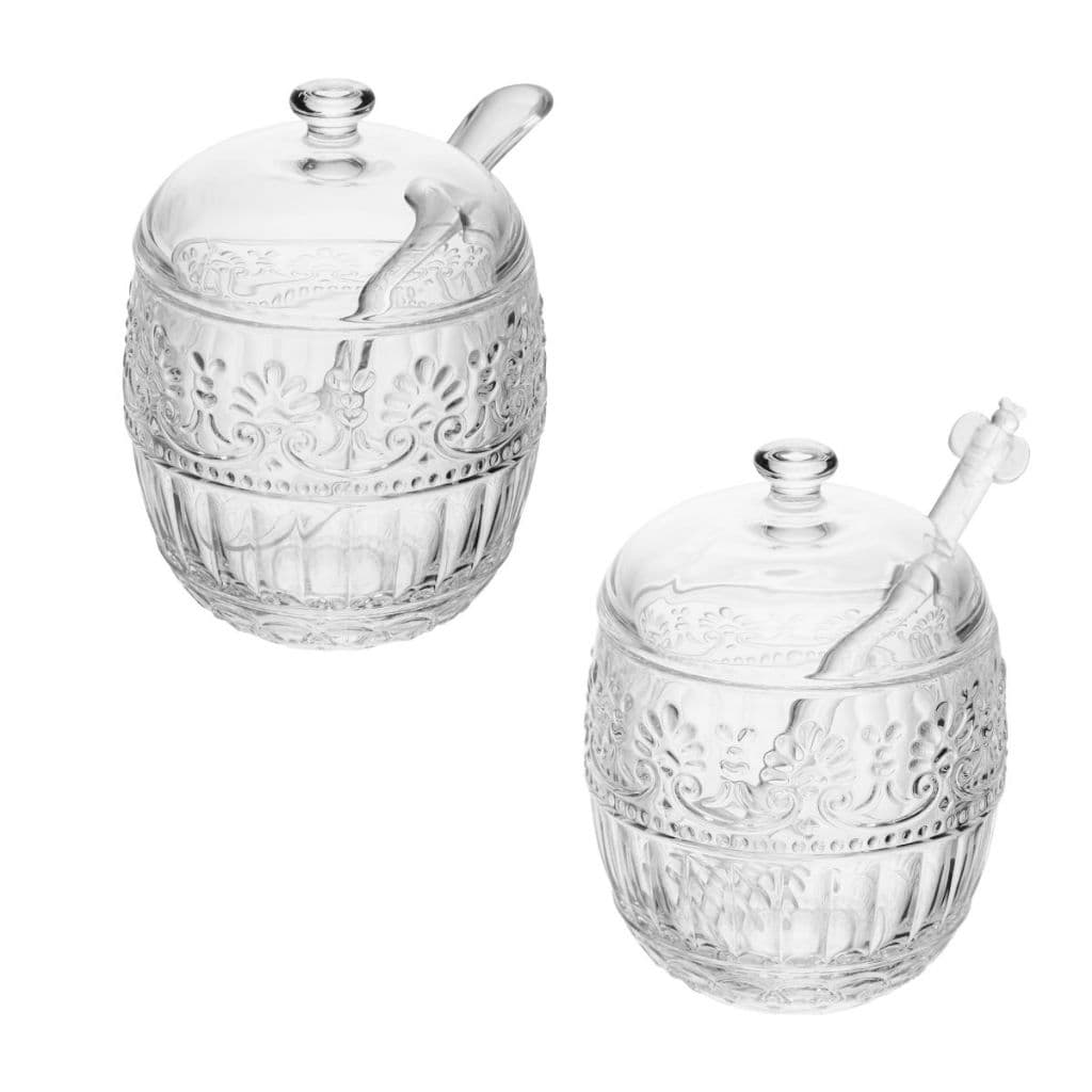 Kit Café com Açucareiro e Meleira De Vidro Com Colher e Pegador Linha Mauve Original Wolff