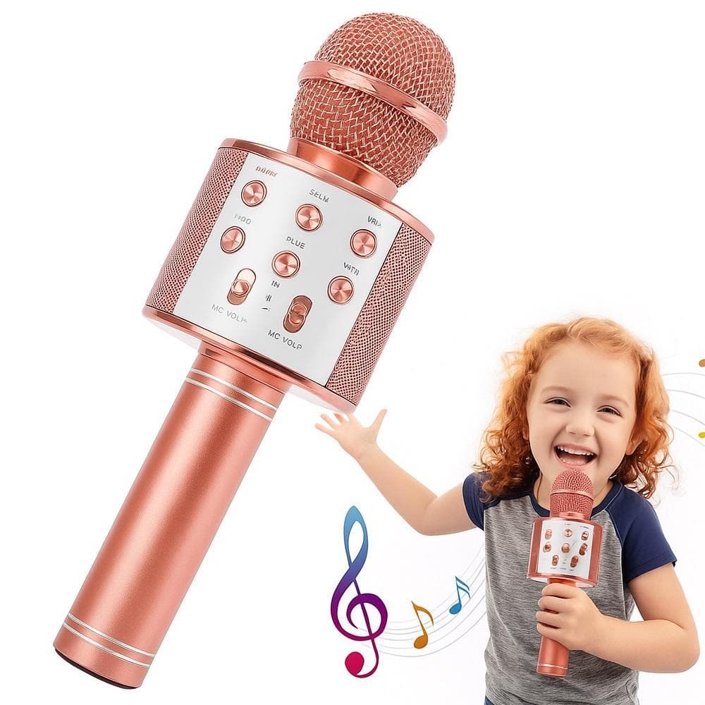 microfone karaoke bluetooth portátil sem fio caixa de som cantar festas reuniões diversão