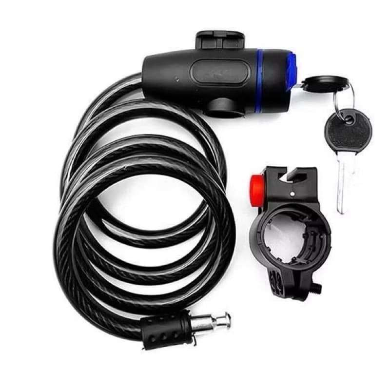 Trava Cabo De Aço Revestido Cadeado Segurança Bike Moto Espiral Anti Roubo Suporte Incluso