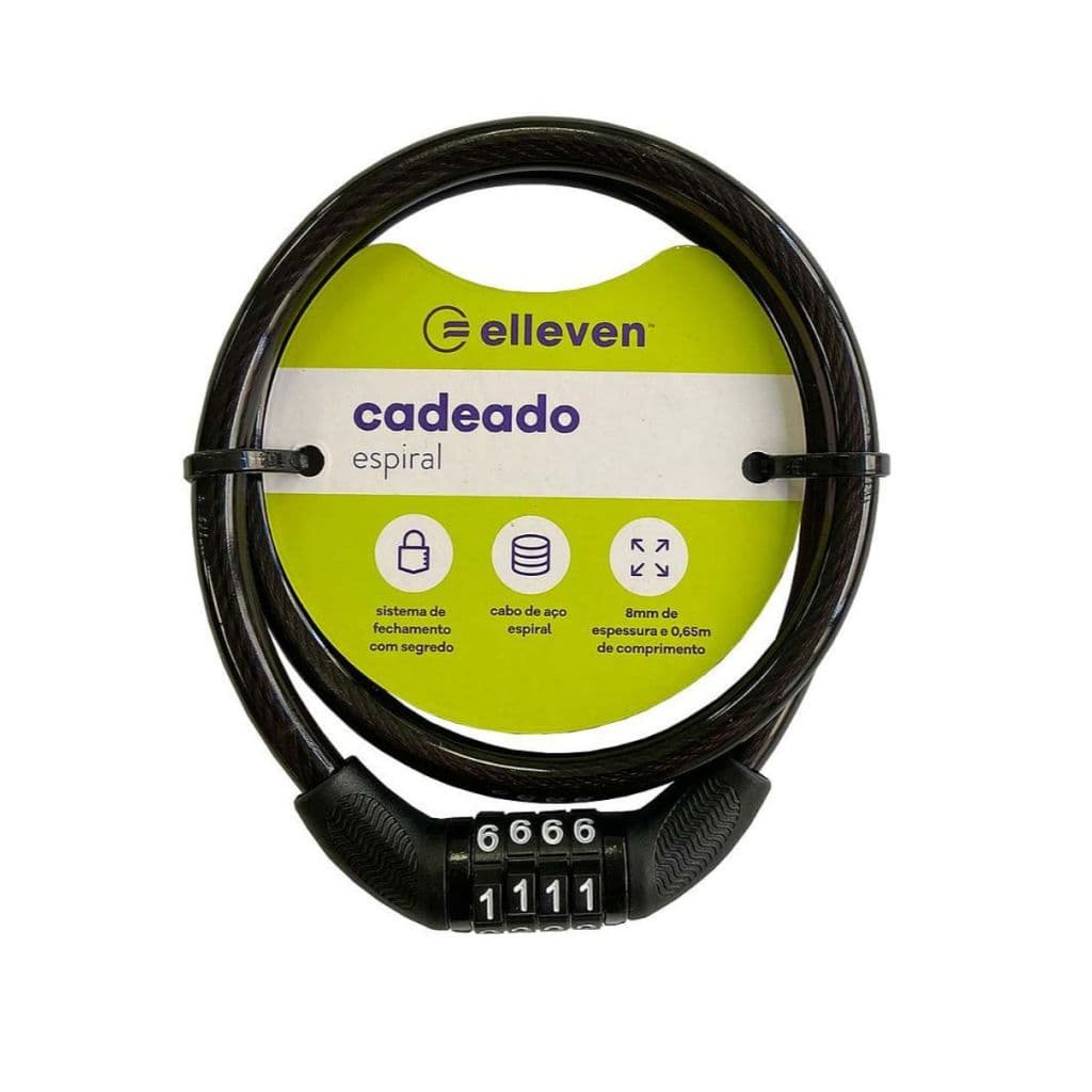 Cadeado Elleven para bike bicicleta com segredo 65cm