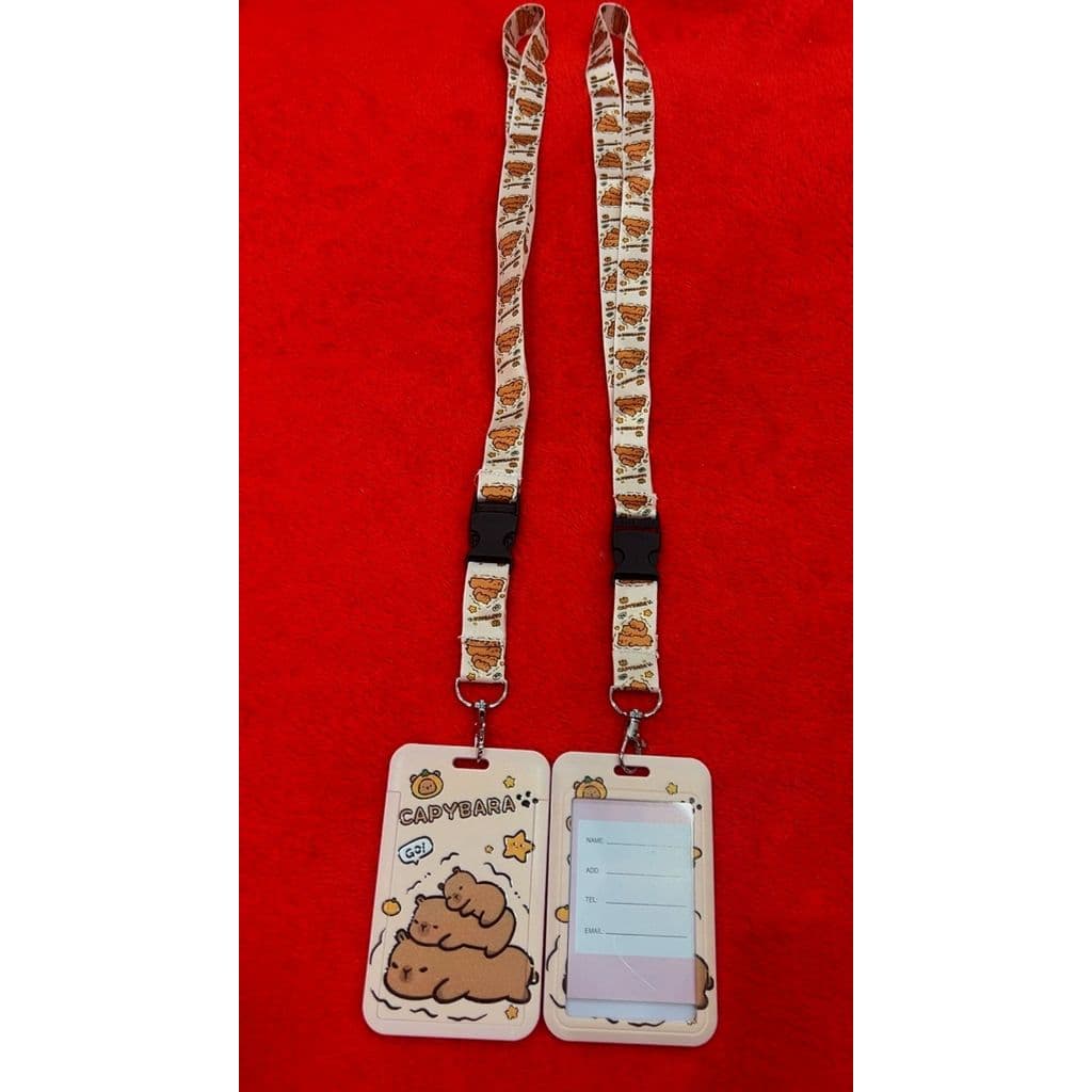Cordão com porta crachá capivara chaveiro tirante porta cartão
