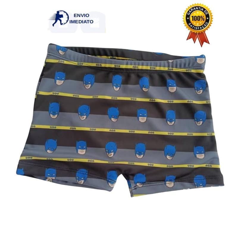 SUNGA BOXER COM FORRO PROTEÇÃO UV50+ BATMAN ENVIO IMEDIATO