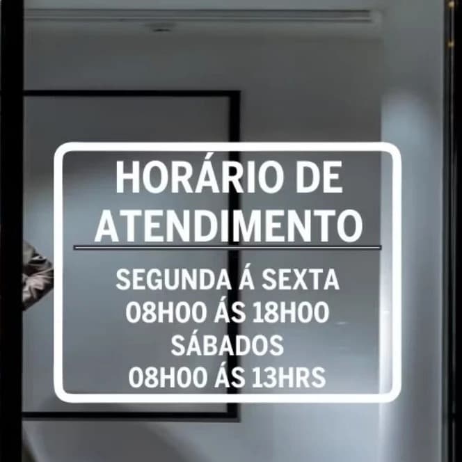 ADESIVO ORIGINAL VINIL PERSONALIZADO HORÁRIO DE ATENDIMENTO PARA ADESIVAGEM DE SUA LOJA.