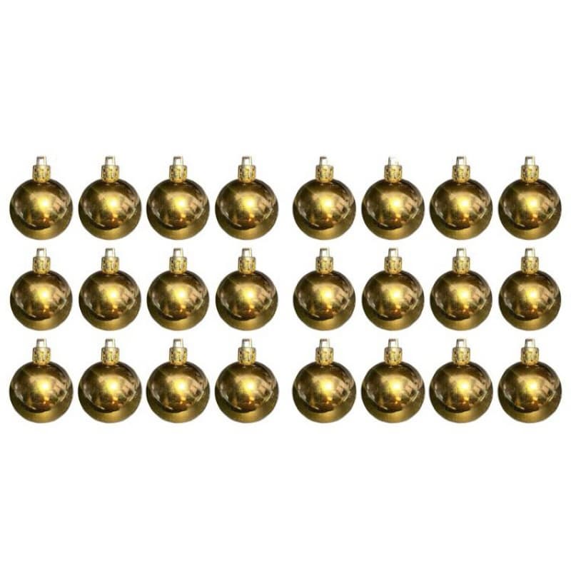 Bola de Natal Dourada 24 Bolinhas Douradas de 4 cm Decoração Natalina