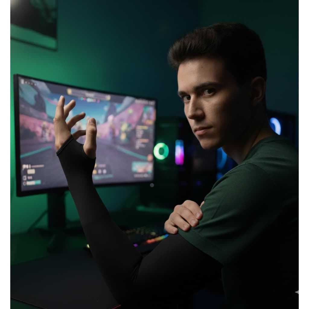 Par Manguito Gamer Grip Proteção Térmica Uv50+ Multiuso Entregador ciclismo vôlei Envio Rápido