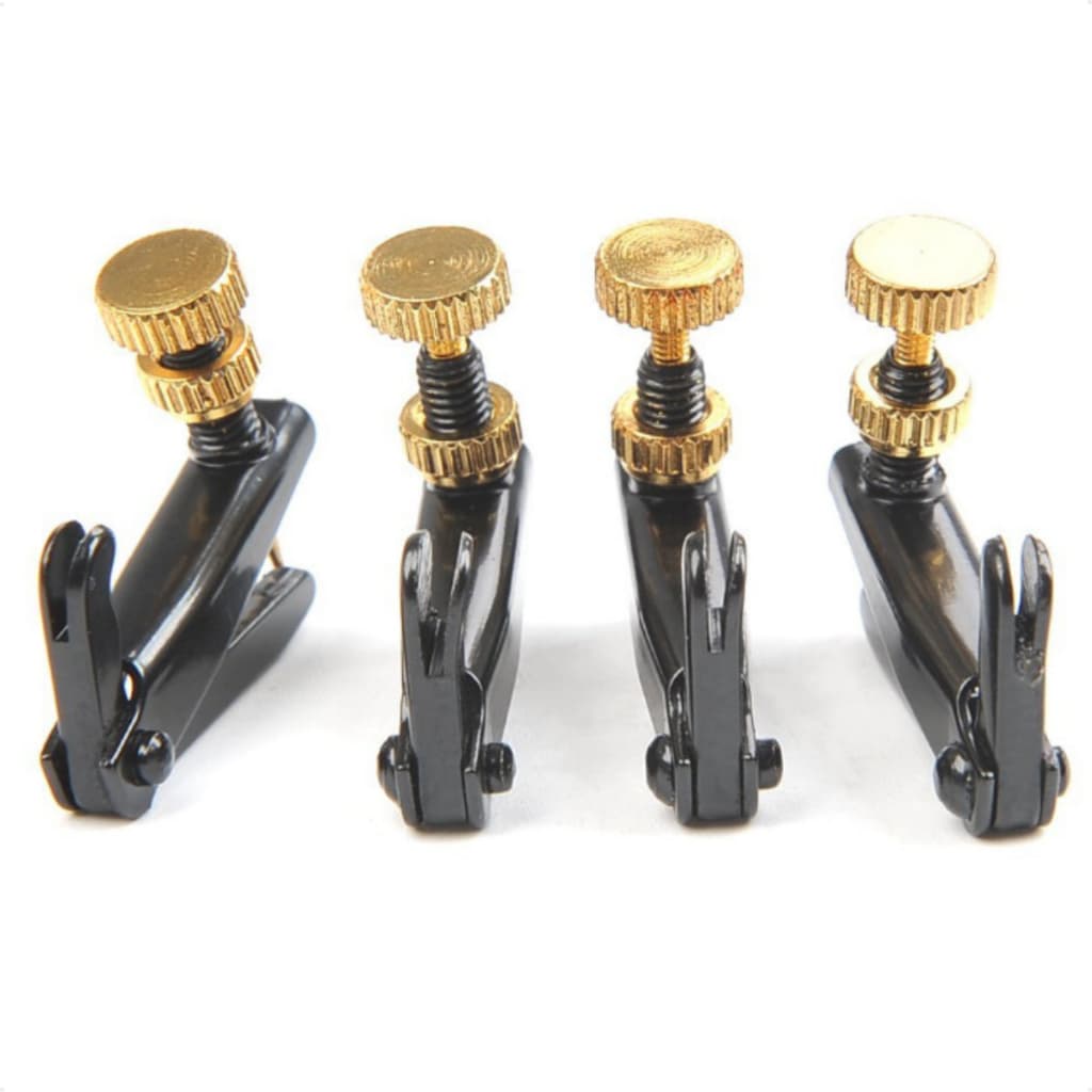 Micro Afinador Violoncelo Cello Preto e Dourado 4/4 - 3/4 - Kit 4 Pçs