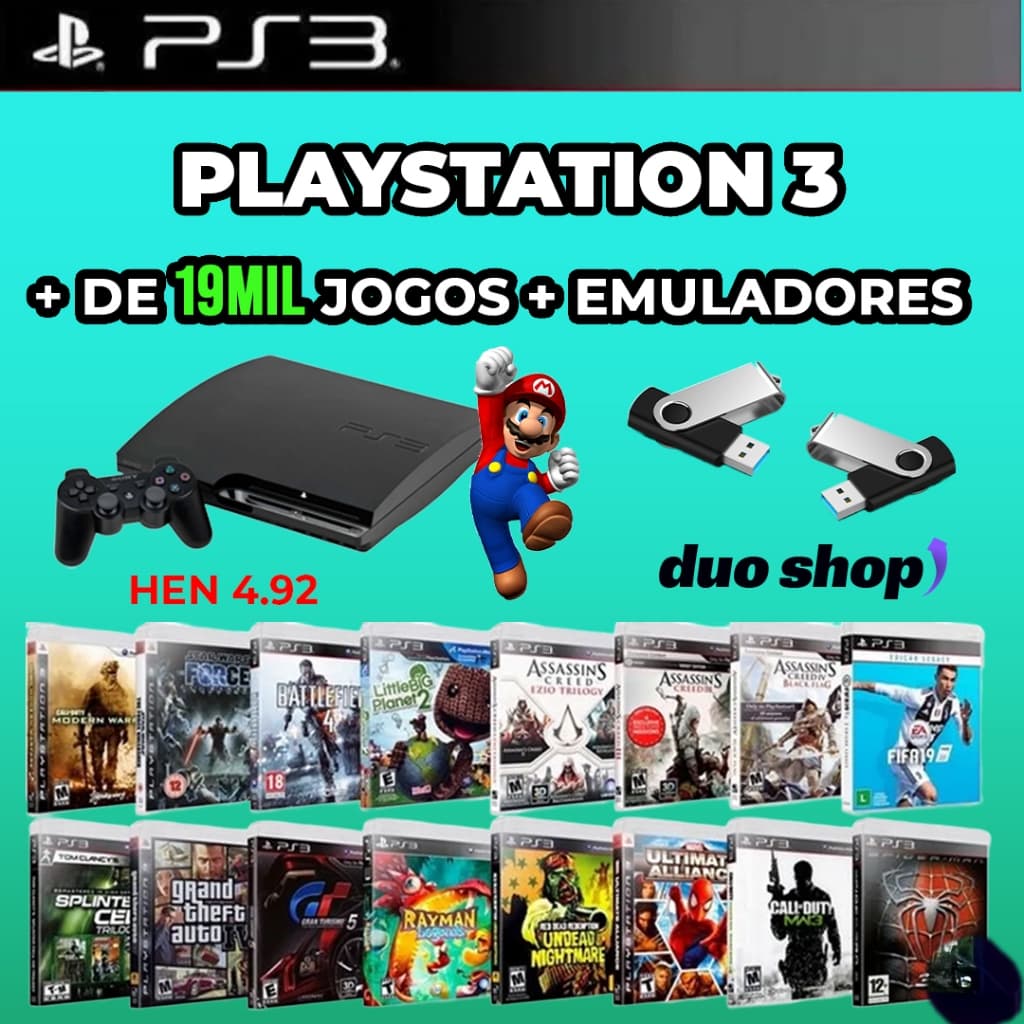Pen Drive Hen PS3 + 85 Lojas + Emuladores