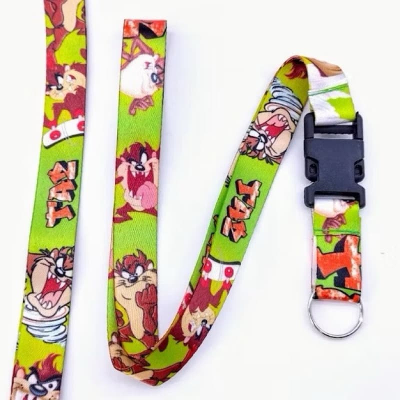 Cordão Para Pescoço Taz-Mania chaveiro com engate rápido para moto, chaveiro ou crachá