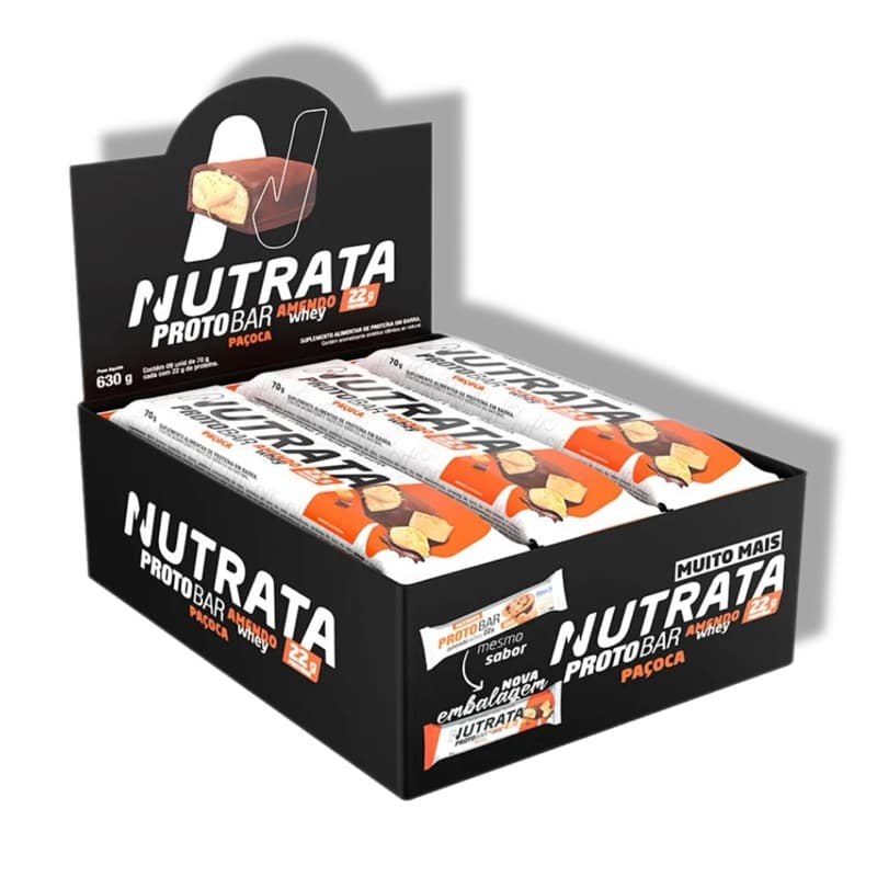 Barra Proteica Nutrata • 19g Proteína • Diversos Sabores • Caixa 12 Unidades Original