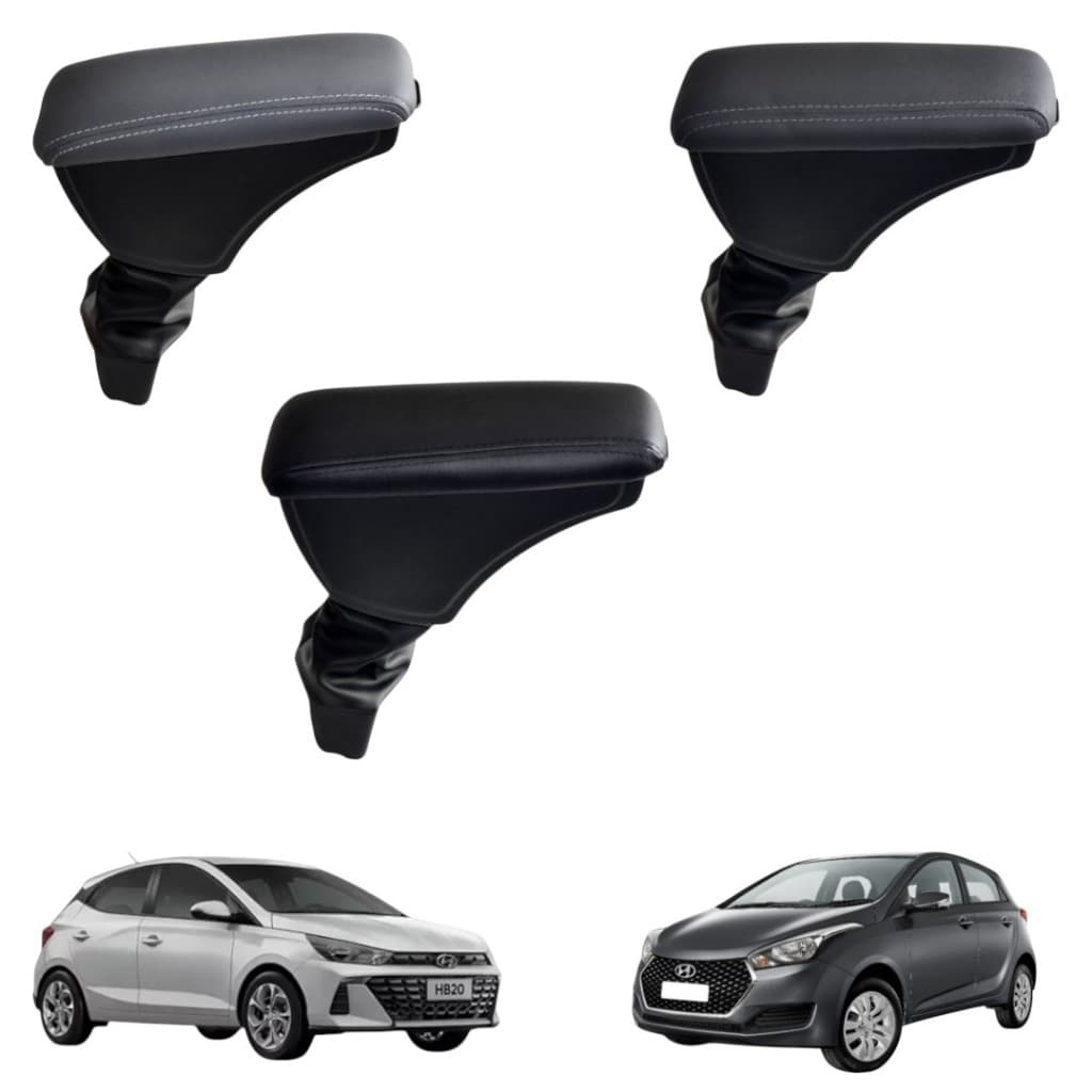 Apoio Braço Console Central Hyundai Hb20 Hatch Sedan 2012 a 2025 Courvin Encosto Descanso Articulado
